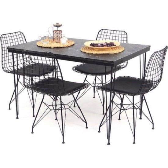 Coşar Group Masa Sandalye Takımı Mermer Desen 120X70 cm Masa Fiyatı