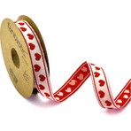Fantastic Kalp Desenli Dokuma Kurdele (17MM Genişlik - 10MT Uzunluk)