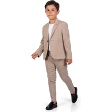 Mnk Baby & Kids Ekose Desen Spor Erkek Çocuk Ceket, Tişört , Jogger Pantolonlu Takım MNK0549