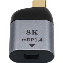 Coverzone USB C - Mini Displayport Adaptörü, USB Tip C - Mini Dp Adaptör 4K@60Hz, USB C Erkekten Mini Displayport Dişi Adaptör MacBook Pro 2019 2018/IPAD Pro/dell Xps ile Uyumlu