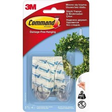 3M™ Command™ 17091CLR-CIS Orta Boy Şeffaf Askı, Max 900 gr (2 Askı + 4 Orta Boy Cırt Bant)