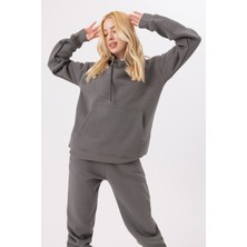 Gothamvibes Kadın Stay Oversize Antrasit Sweatshirt