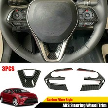 Sagrado Toyota Corolla 2019-2020 Için 3 Adet Karbon Fiber Stil Hatchback Direksiyon Anahtarı Düğme Kapağı Trim (Yurt Dışından)