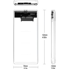Ulu Bilgisayar 2,5 Inç Sata USB 3.0 Taşınabilir Harddisk -Ssd Kutusu Şeffaf