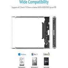 Ulu Bilgisayar 2,5 Inç Sata USB 3.0 Taşınabilir Harddisk -Ssd Kutusu Şeffaf