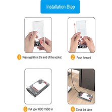 Ulu Bilgisayar 2,5 Inç Sata USB 3.0 Taşınabilir Harddisk -Ssd Kutusu Şeffaf