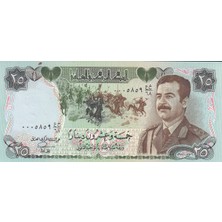 3Alp Koleksiyon Irak 25 Dinar 1986, Yabancı Eski Kağıt Para (Saddam Hüseyin) "çil"