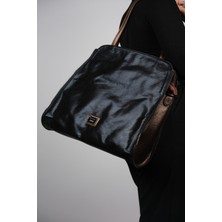 Luvi 485 Siyah-Bakır Simli Kadın Günlük Çanta