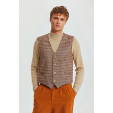 Clandestino Bohem Tarz Klasik Kesim Erkek Yelek Kahverengi