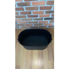 Şömine Aksesuarcısı Siyah Oval Şömine Odunluk