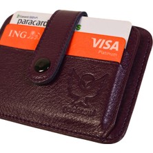 Goldenowl Accessory Hakiki Gerçek Deri Kadın Erkek Kartlık Mor Cüzdan