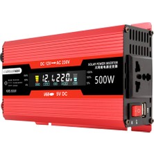 Shopfocus 500W Araç Güç Invertörü 12V - 220V Ac Dönüştürücü Solar - Siyah (Yurt Dışından)