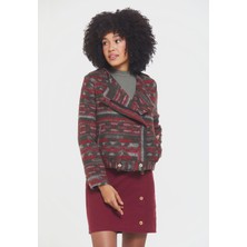 Clandestino Etnik Desenli Düğme Detaylı Ceket Haki