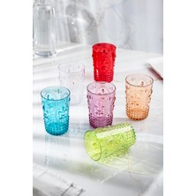 EWS Akrilik Renkli 6 Lı Kısa Bardak & Su Meşrubat Kahve Yanı Bardağı 400 ml (Cam Değildir )