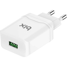 Bix BX-QC30M Samsung, Xiaomi, Huawei Uyumlu 18W Hızlı Qualcoom 3.0 Şarj Adaptörü & Mikro USB Kablo