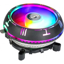 Revenge Rainbow Ufo Işlemci Fanı Intel Amd Uyumlu 3 Pın Hidrolik Cpu Rgb Fan