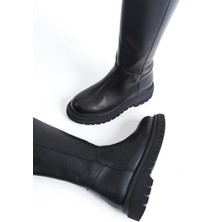 Modabuymus Tiamo Siyah Mat Fermuarlı Günlük Çizme