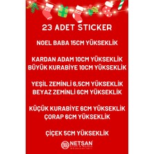 Netsan Etiket Yılbaşı Temalı Özel Kesim Hediye Paketi Için 23 Adet Sticker