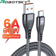 Betty Becky 6A USB C Tipi Kablo Samsung Xiaomi 66 W Pd USB C Kablosu Cep Telefonu Hızlı Şarj Kablosu Usb-C Tip-C Veri Kablosu 0.5 M/1 M/2 M/3 M (Yurt Dışından)