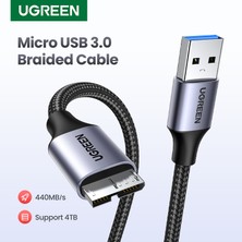 Betty Becky Ugreen Mikro USB 3.0 Kablosu, USB 3.0 A - Mikro B Kablosu Naylon Örgülü Harici Sabit Sürücü Kablosu, Samsung Galaxy S5, Note 3/pro 12.2, Western Digital, Toshiba (Yurt Dışından)