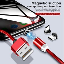 Betty Becky M Manyetik Şarj Kablosu Mikro USB Tip C LED Aydınlatma IPhone Mıknatıs Şarj Cihazı Microusb Şarj Kablosu Kablosu (Yurt Dışından)