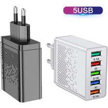 Betty Becky 60W 5 USB Şarj Cihazı Hızlı Şarj Cihazı / Qc 3.0 Duvar Şarjı - Hızlı Şarj Cihazı Ab/abd Fiş Adaptörü (Yurt Dışından)