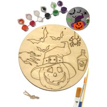 Art Inside Halloween Cadılar Bayramı Ahşap Boyama Tuval Seti Hediye Hobi Kiti 20  cm  Bal Kabağı