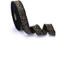 Fantastic Leopar Desen Saçaklı Dokuma Kurdele (25MM Genişlik - 10MT Uzunluk)