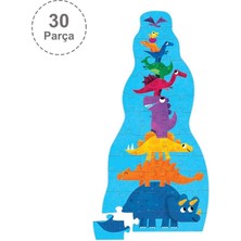 Crocodile Creek Dev Kule Puzzle - 30 Parça - Dinozor