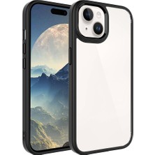 noktaks - Apple iPhone 15 - Kılıf Renkli Koruyucu Sert Krom Kapak - Siyah