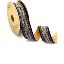 Fantastic Çok Renkli Dokuma Bordür Kurdele (28MM Genişlik - 10MT Uzunluk)
