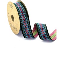 Fantastic Çok Renkli Dokuma Bordür Kurdele (28MM Genişlik - 10MT Uzunluk)