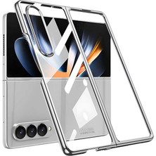 Kilifone - Galaxy Z Fold 4 - Kılıf Metal Görünümlü Full Camlı Kıpta Kapak