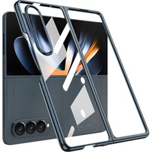 Kilifone - Galaxy Z Fold 4 - Kılıf Metal Görünümlü Full Camlı Kıpta Kapak