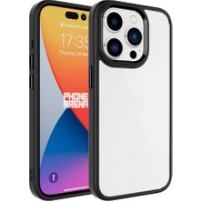 noktaks - Apple iPhone 15 Pro Max - Kılıf Renkli Koruyucu Sert Krom Kapak - Siyah