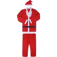 Pandoli 7-9 Yaş Çocuklar Için Elyaf Yılbaşı Noel Baba Kostümü