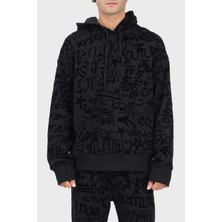 Versace Jeans Couture Yazı Baskılı Kapüşonlu Loose Fit Sweat 75Gaı3C0 Fs095 899