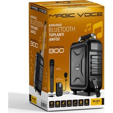 Magicvoice MV-2015 300 Watt USB Sd Bluetooth 1 El 1 Yaka Mikrofonu Taşınabilir Hoparlör Amfi