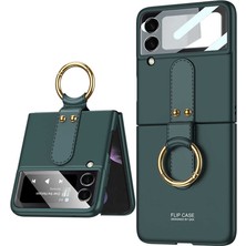 Kilifone - Galaxy Z Flip 3 - Kılıf Yüzüklü Sert Flip Ring Kıpta Kapak