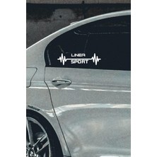 Hellove Fiat Linea Nabız Kalp Atışı Araç Ritim Oto Sticker 2 Adet Beyaz 20*7 cm