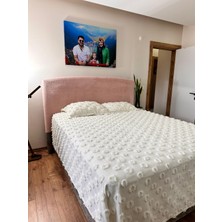 Tly Home Textiles Baza Başlığı Peluş Çift Kişilik (Pudra)