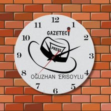 Hediye Vakti Gazetecilere Özel Tasarımlı Hediye Duvar Saati Cam Duvar Saati