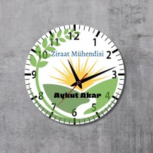 Hediye Vakti Ziraat Mühendislerine Özel Tasarımlı Hediye Duvar Saati Cam Duvar Saati