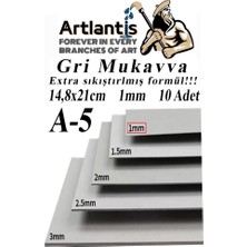 Artlantis A5 Mukavva Gri 1.0 mm  10 Adet 1 Paket 14 8 x 21  cm  A-5 Mukavva 1 0  mm  Kalınlığında A-5 Mukavva