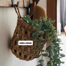 Mien Home Dekoratif Çok Amaçlı / Hasır Saksı Sepet / Askı Sepet / Duvar Sepet 10 x 10 cm