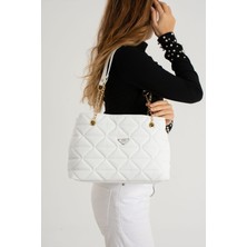 Nbi Bags Siyah Kapitone 3 Bölme Fermuar Kapama Zincir Askılı Astarlı El Kol ve Omuz Çantası