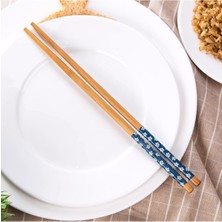 Hanedanev 2 Adet Çin Çubuğu Chopstick, Yıkanabilir Bambu Yemek Çubuğu, Sushi Japon Çin Yemek Çubuğu, 24 cm