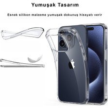 CepStok Apple Apple iPhone 15 Pro Max Kılıf Şeffaf Ince Yumuşak Kaymaz Esnek Silikon