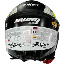 Sway 715 Poıson Black Grey Yellow Yarım Kask