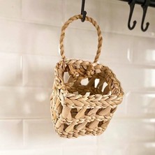 Mien Home Dekoratif Çok Amaçlı / Hasır Saksı Sepet / Askı Sepet / Duvar Sepet 10 x 10 cm